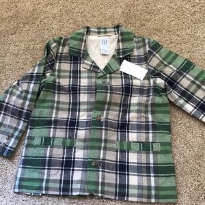 NWT! Kids baby gap size 4/5 yrs green plaid blazer